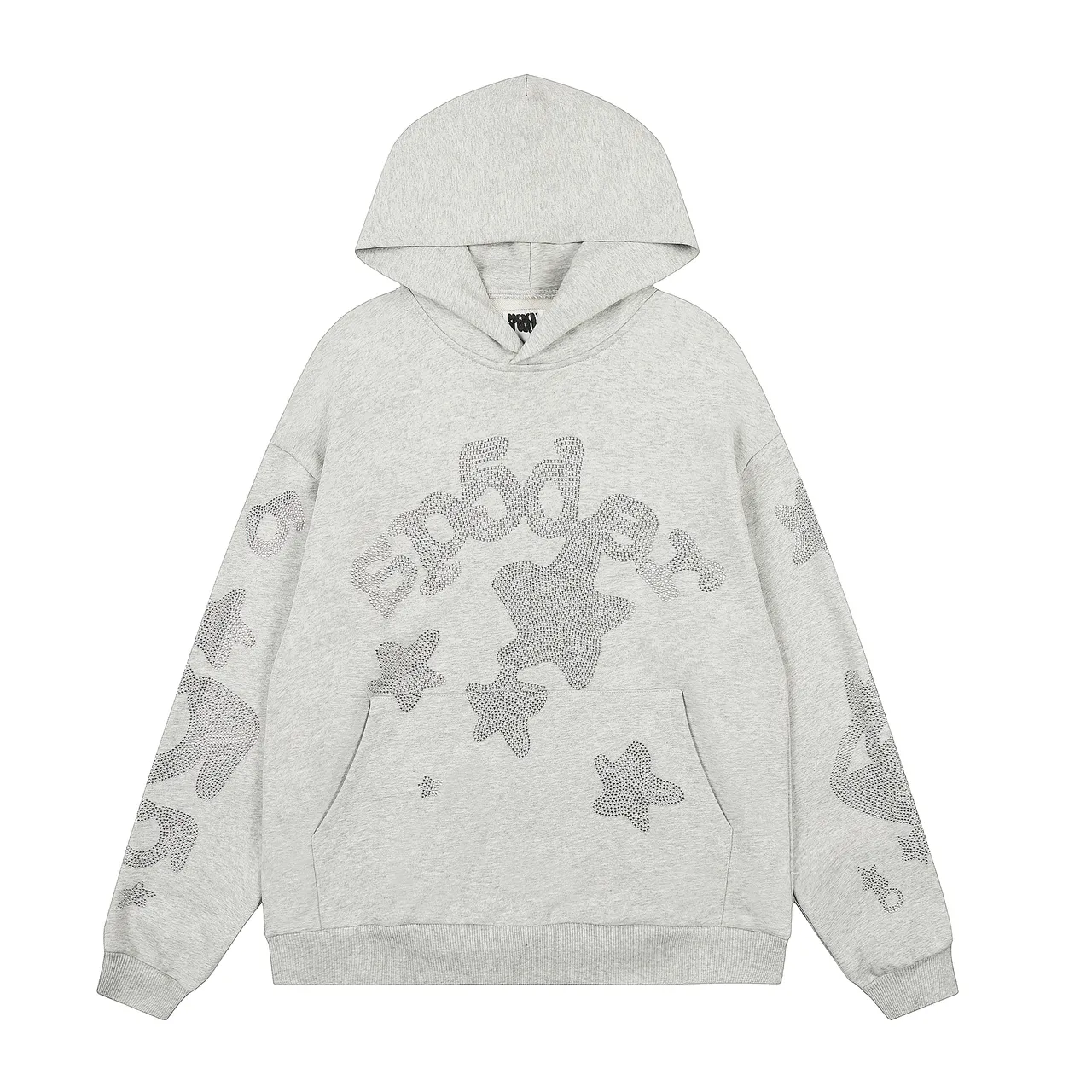 Heather Gray Rhinestone Star Embellished Tracksuit
