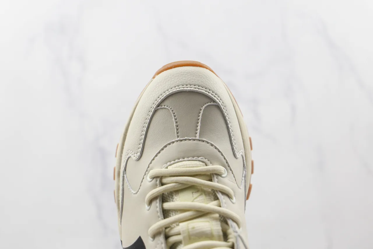 New Era Beige Black Sole Oversized NY Logo Chunky Sneakers