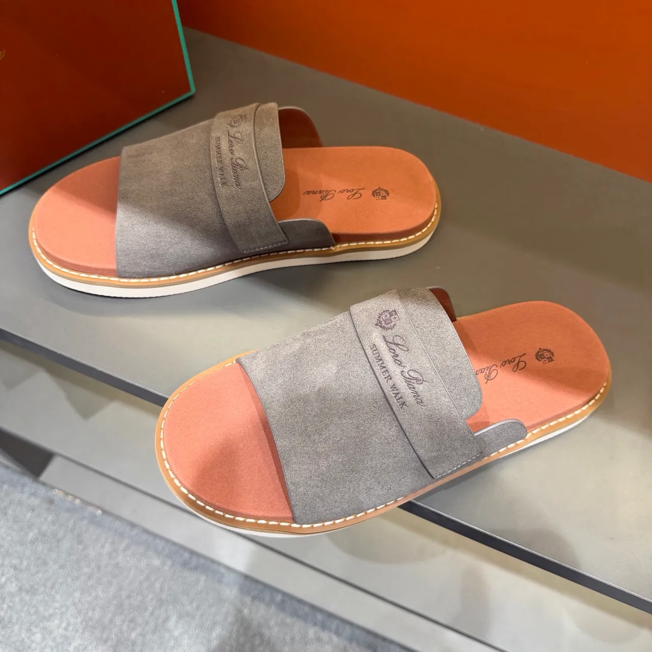 Loewe Summer Walk Suede Slide Slippers