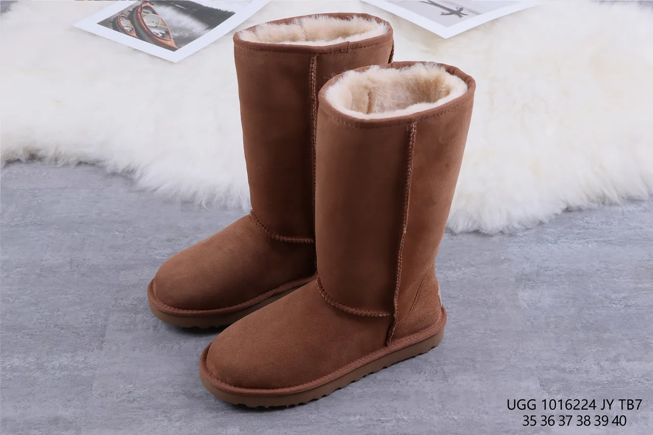 UGG Classic Tall Chestnut Suede Shearling-Lined Knee Boots
