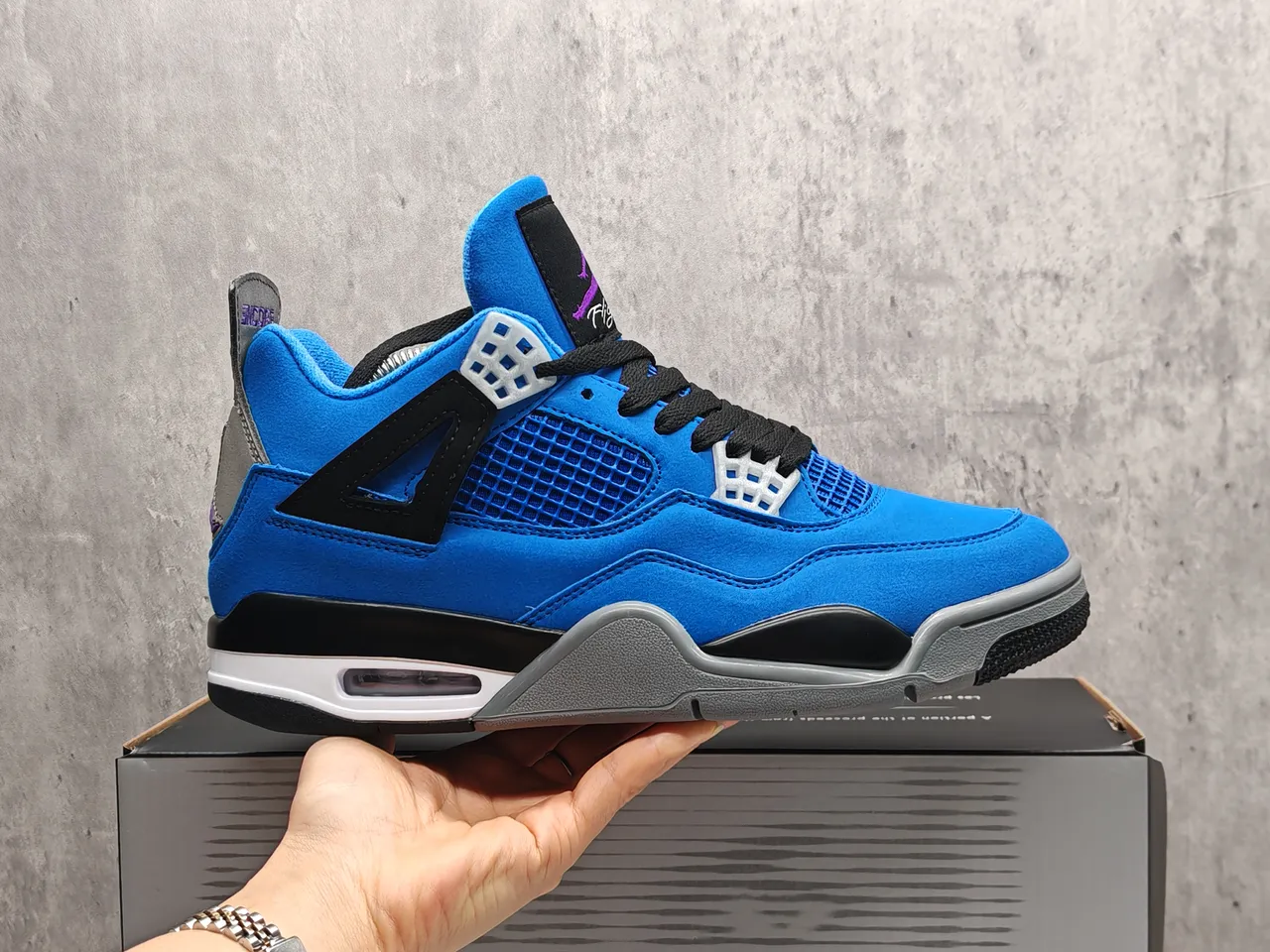 Air Jordan 4 Royal Blue Suede Basketball Shoes