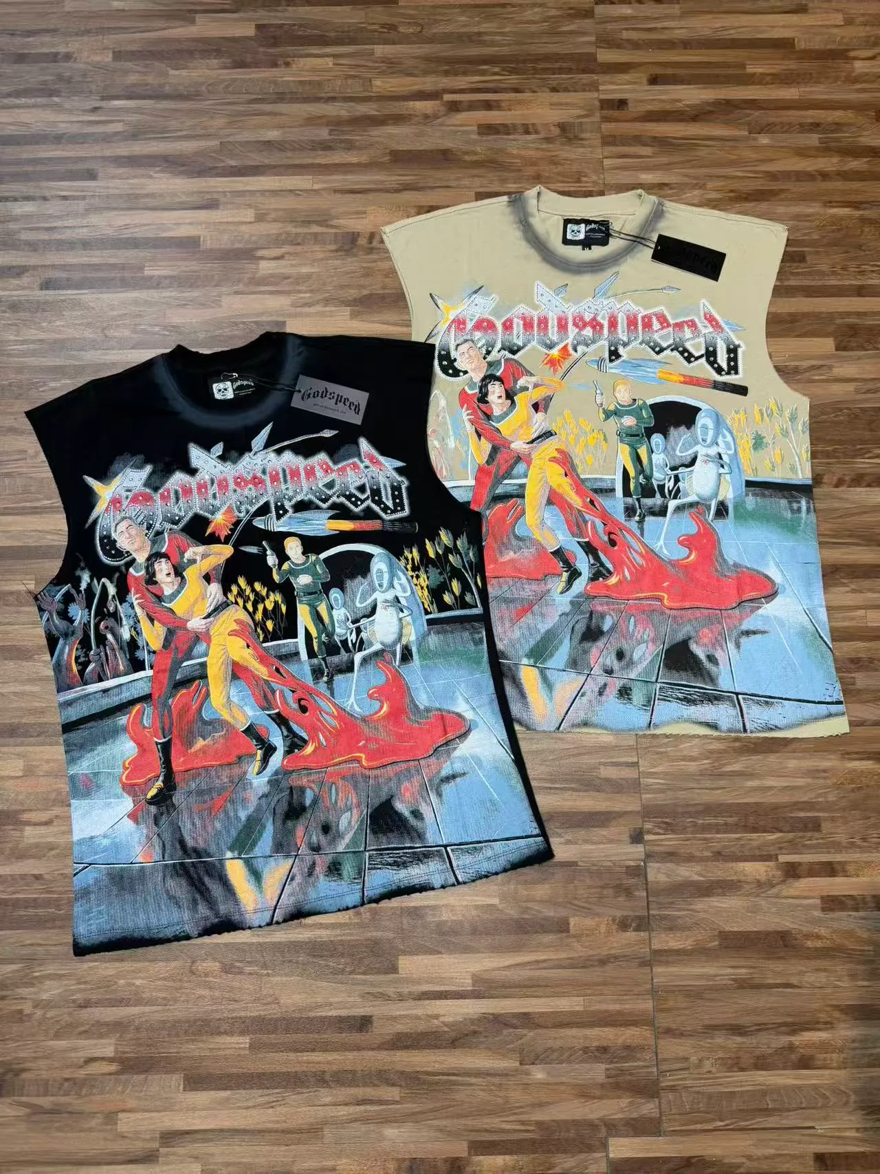 Godspeed Graphic-Print Sleeveless Crew-Neck Vest Top