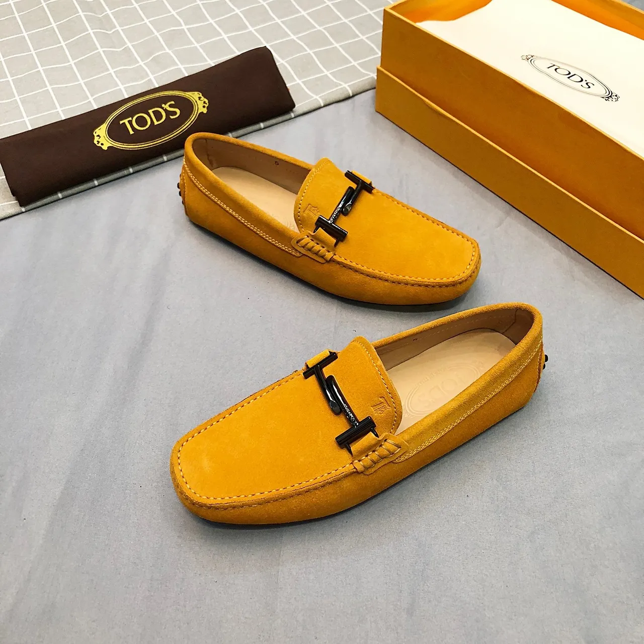 Tod's Horsebit Loafer Mustard Yellow Suede Loafers