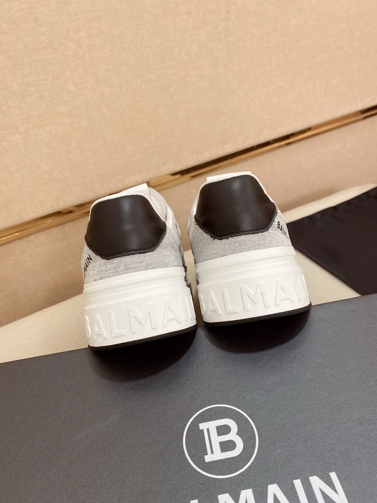 Balmain B-Court Heather Gray and White Lifestyle Sneakers