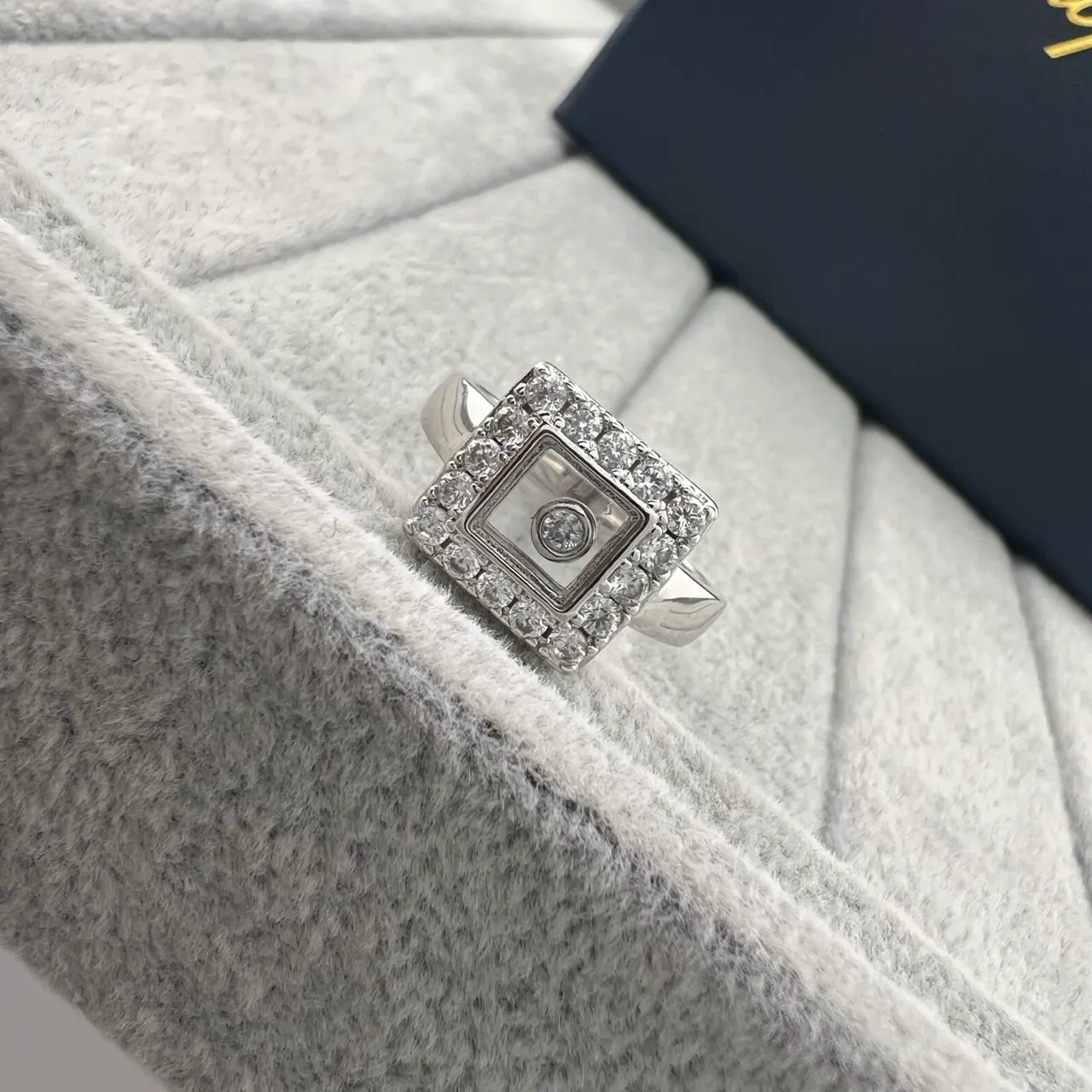 Chopard Happy Diamonds Square Pavé Diamond Ring
