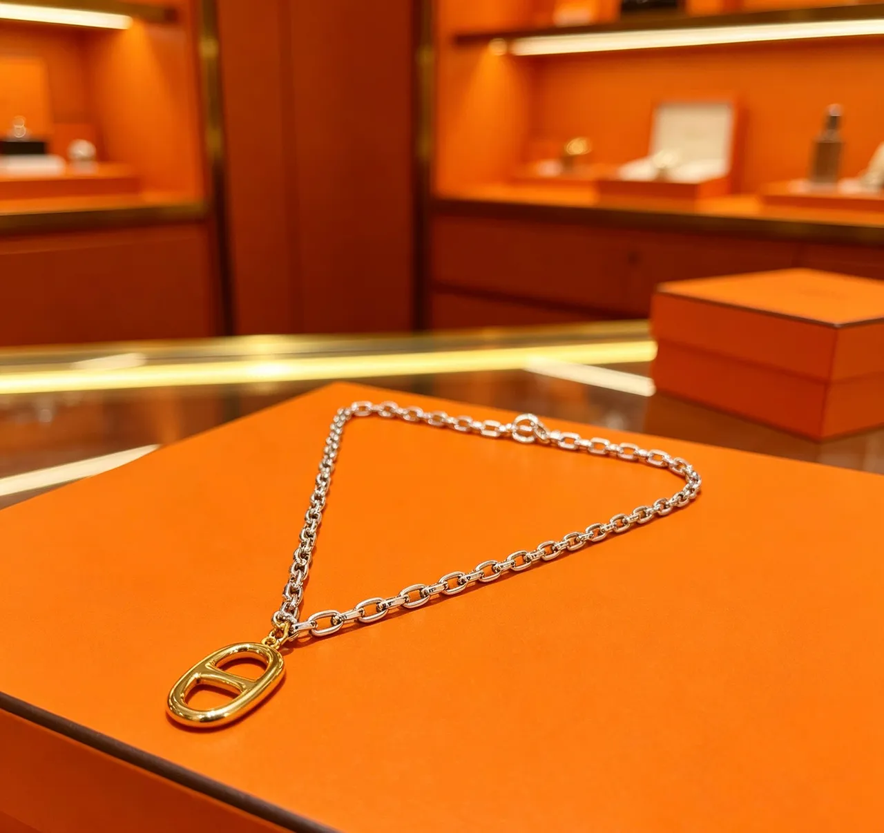 Hermès Chaine d'Ancre Gold and Silver Necklace