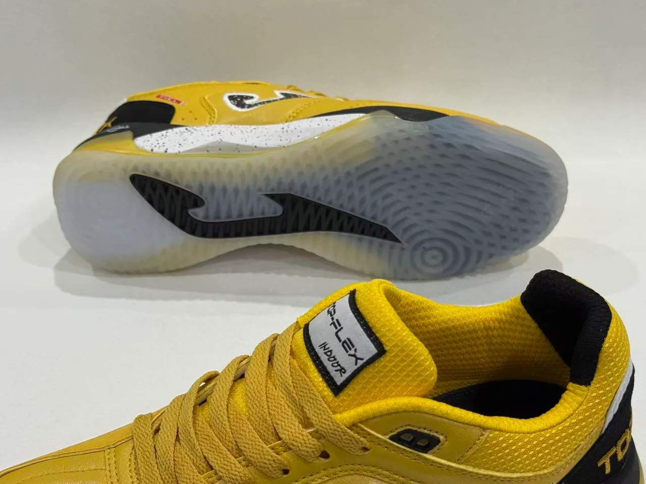 Joma Top-Flex Yellow Black Leather-and-Mesh Upper Sneakers