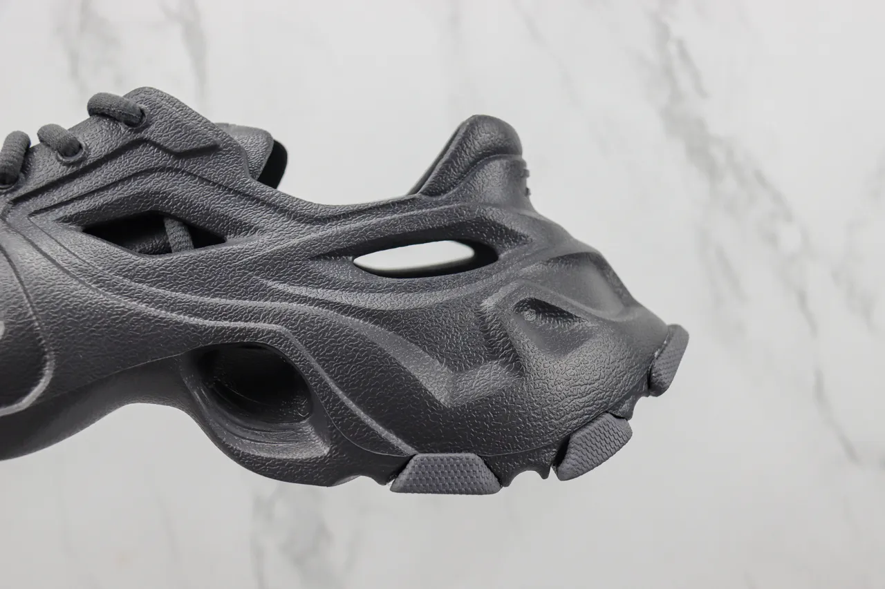 Crocs Gray Monolithic Molded Foam Ventilated Cutout Design Chunky Sneakers