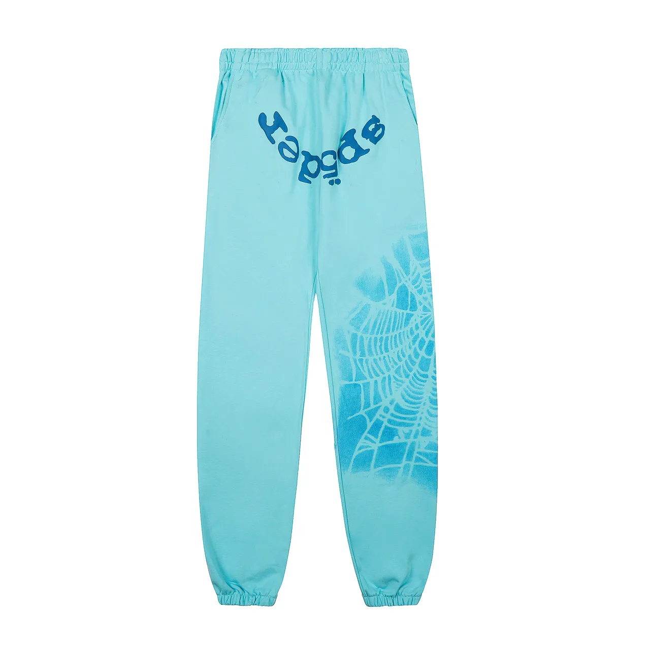 Sp5der Spiderweb Print Aqua Tracksuit