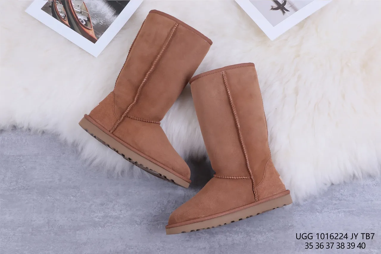 UGG Classic Tall Chestnut Suede Shearling-Lined Knee Boots