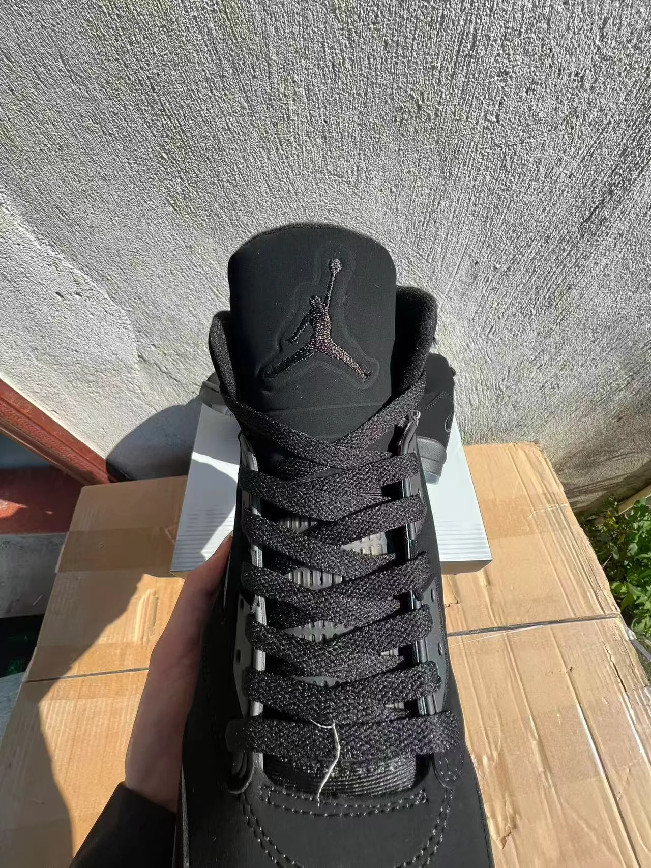 Air Jordan 5 Monochrome Black Basketball Shoes