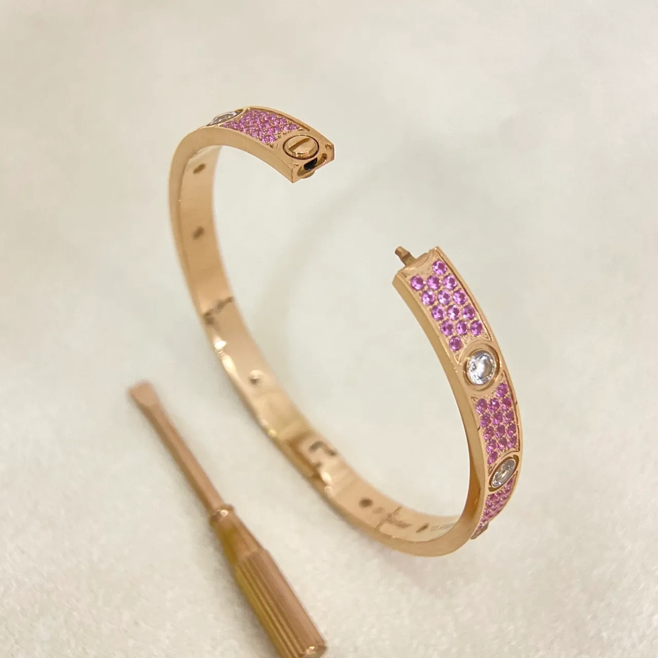 Cartier Juste un Clou Triple Stack Pavé Gemstone Bracelets