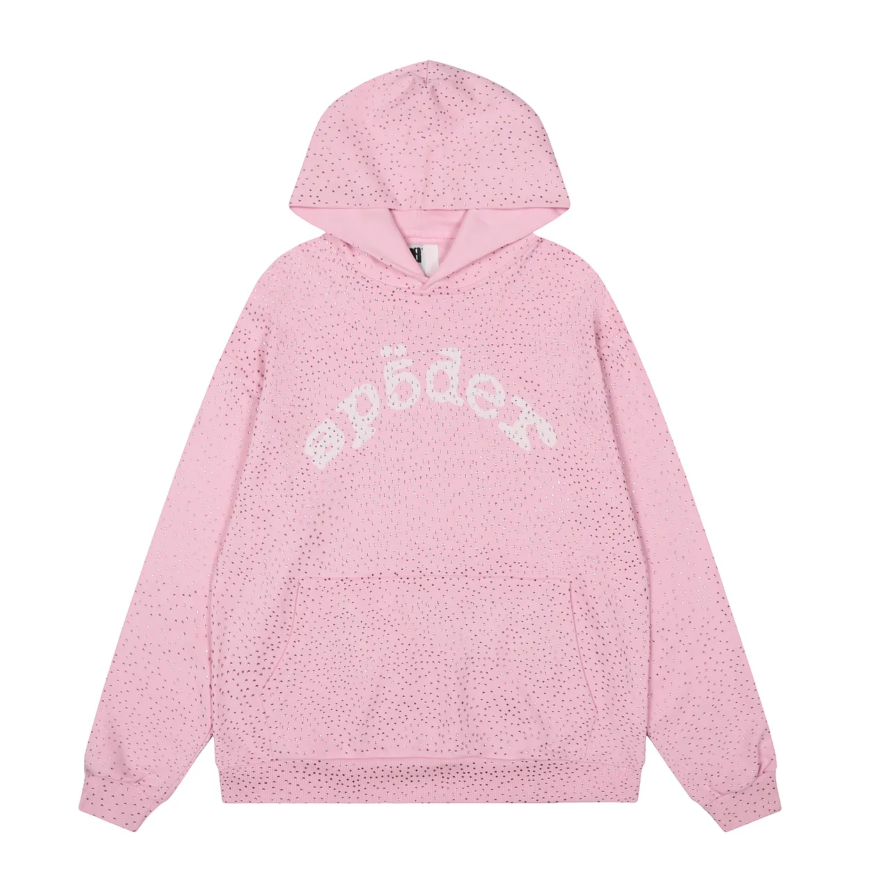 Sp5der Red Perforated Fabric Texture Arched Embroidered Logo Tracksuit