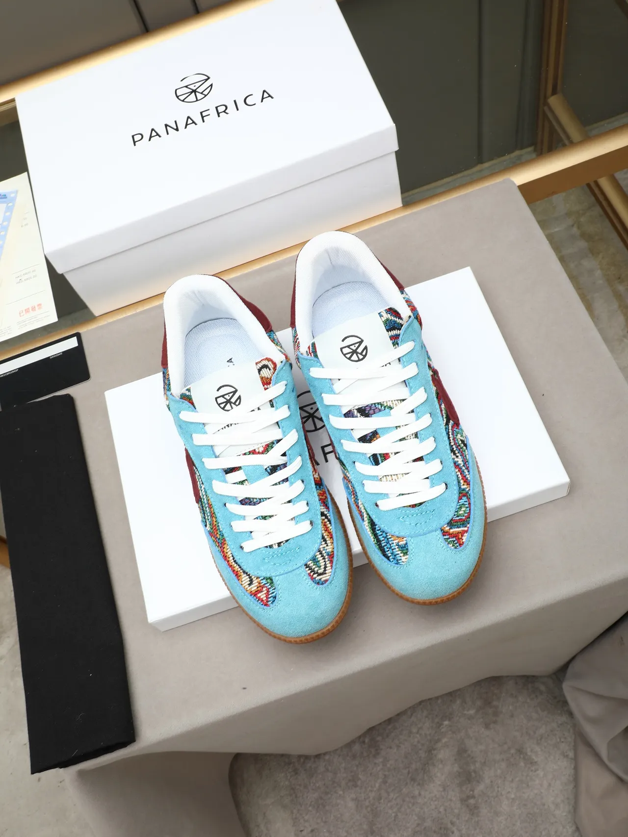 Multicolor Woven and Suede Low-Top Lifestyle Sneaker