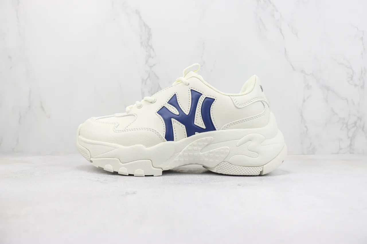 New Era White Navy Chunky Sculpted Sole Oversized Interlocking Logo Sneakers