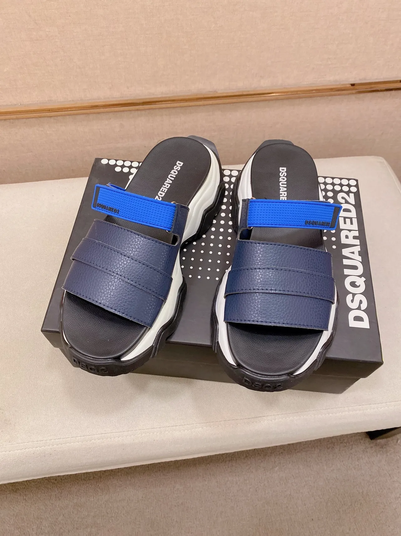 Dsquared2 ICON Navy and Blue Platform Casual Sandals