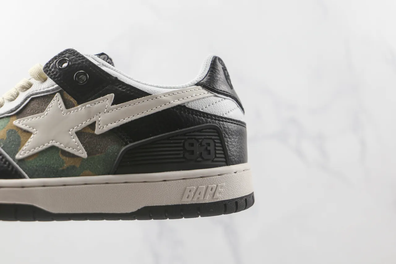 A Bathing Ape BAPE STA Black White Camo Lifestyle Sneakers