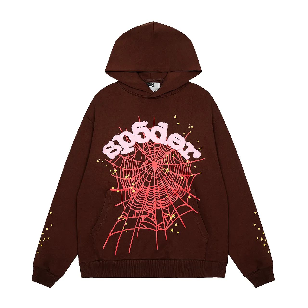 Sp5der Brown Pink Graphic-Print Oversized Fit Tracksuit
