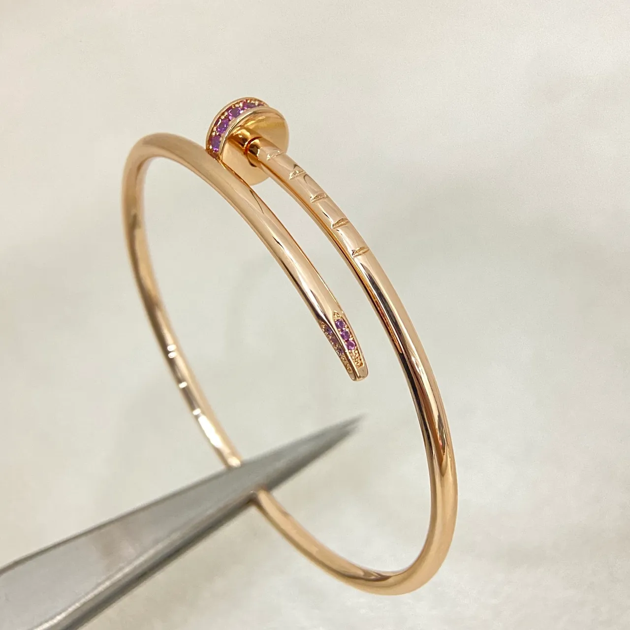 Tiffany & Co. Juste un Clou Blue Sapphire and Pink Sapphire Bangle Bracelets