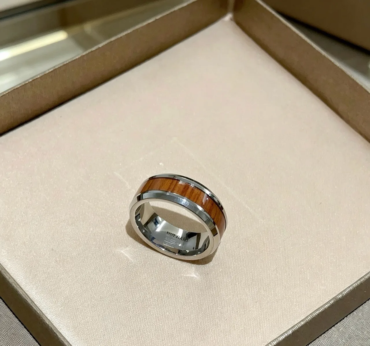 Bvlgari Wood Inlay Wide Band Ring
