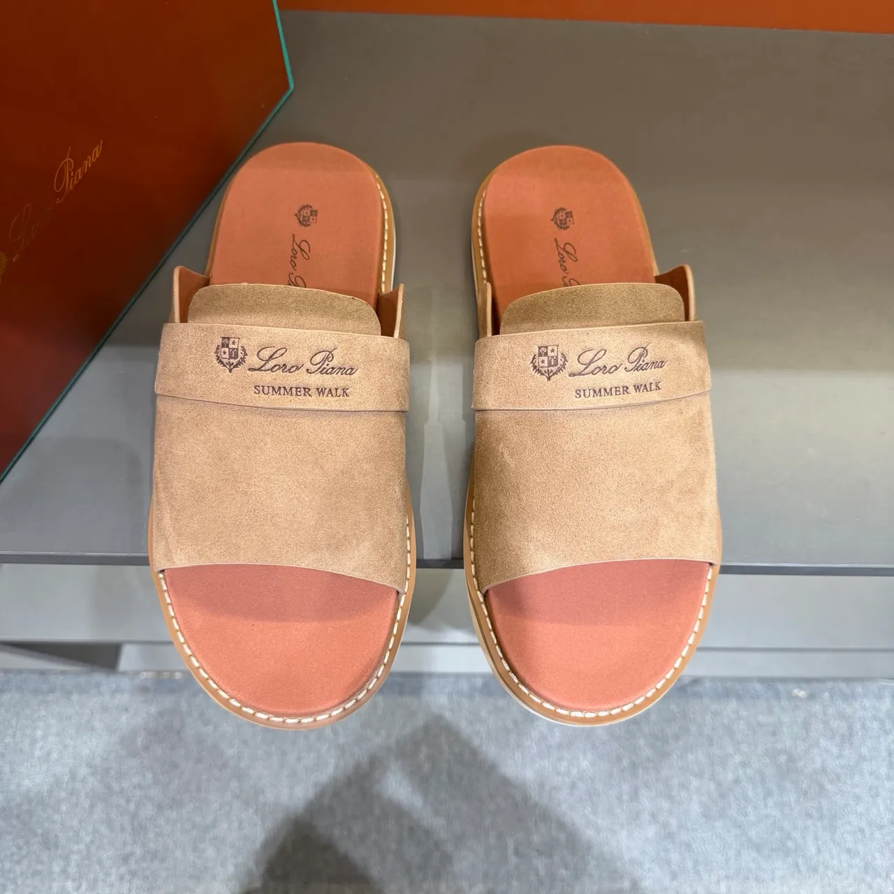 Loewe Summer Walk Suede Slide Slippers