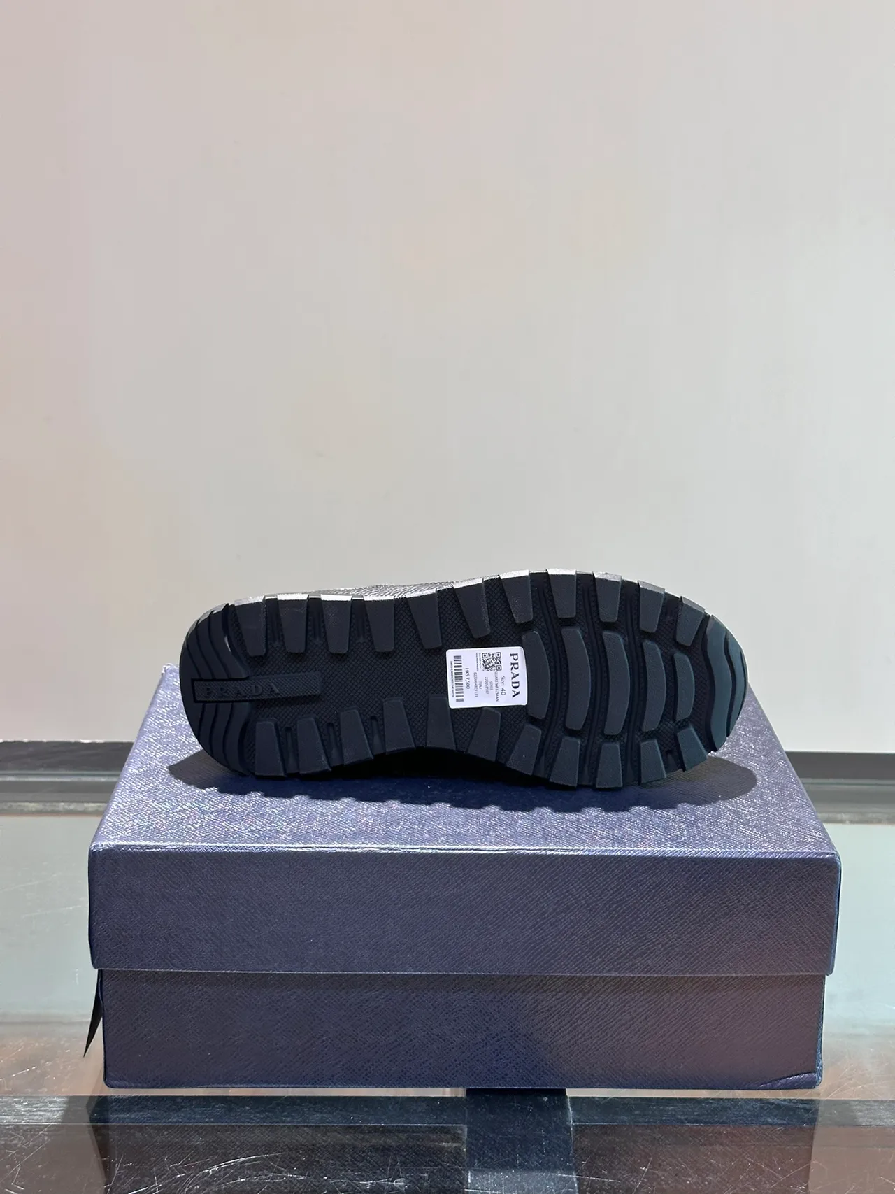 Prada Cloudbust Black Leather Triangular Logo Chunky Sneakers