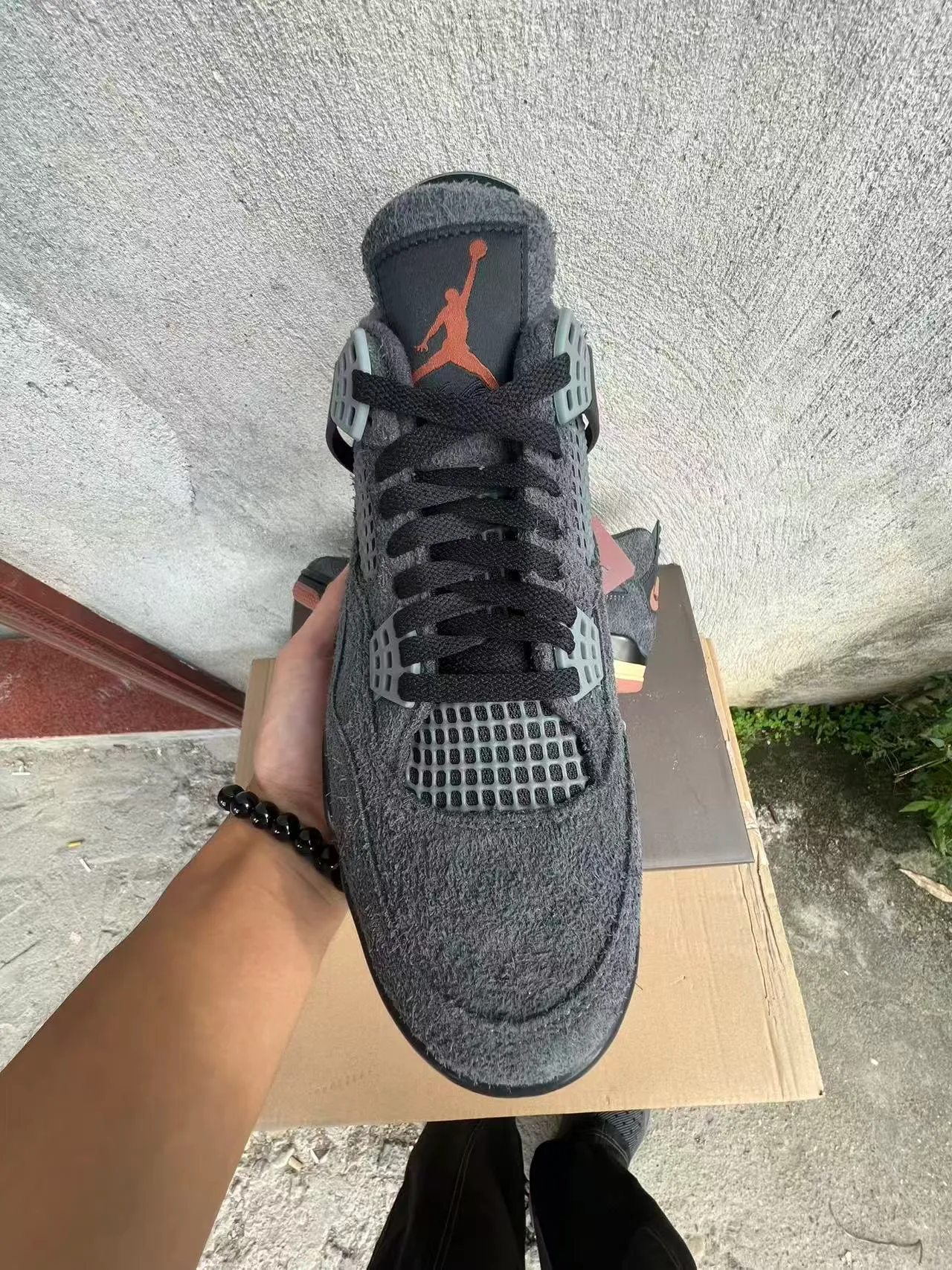 Nike Air Jordan 4 Gray Black Beige Basketball Shoes
