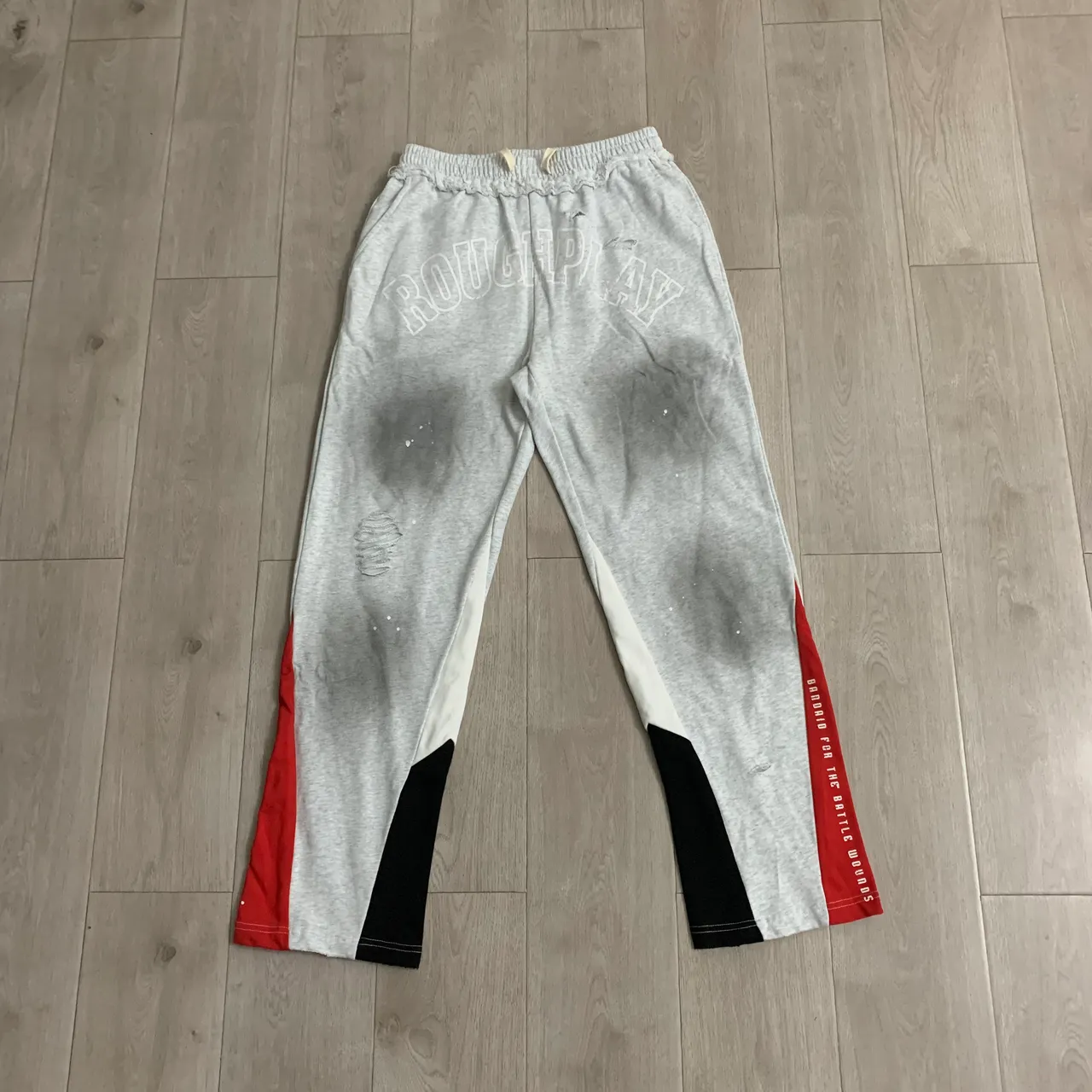 Roughplay Distressed Color-Blocked Sweatpants