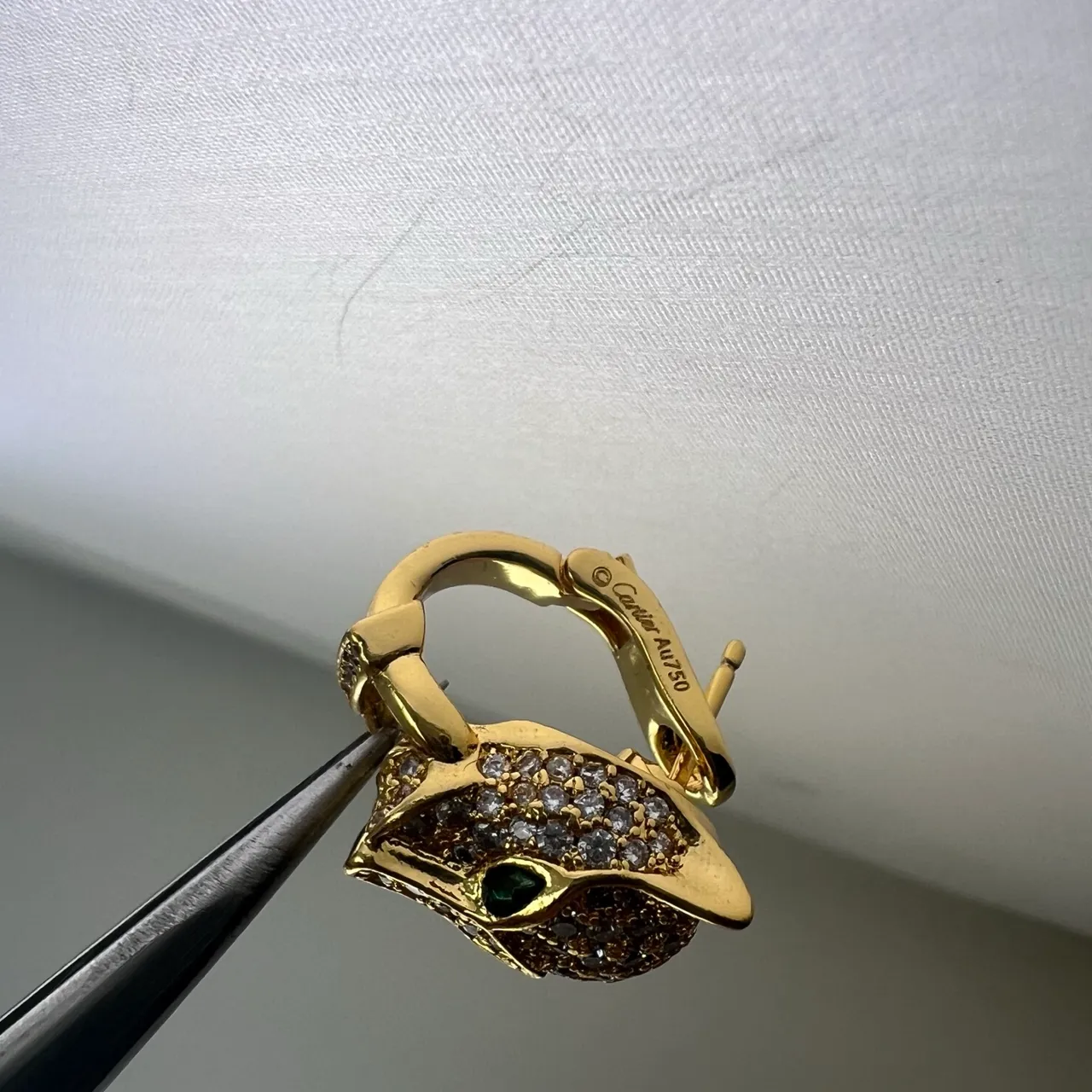 Cartier Panthère Panther Head Pavé Earrings