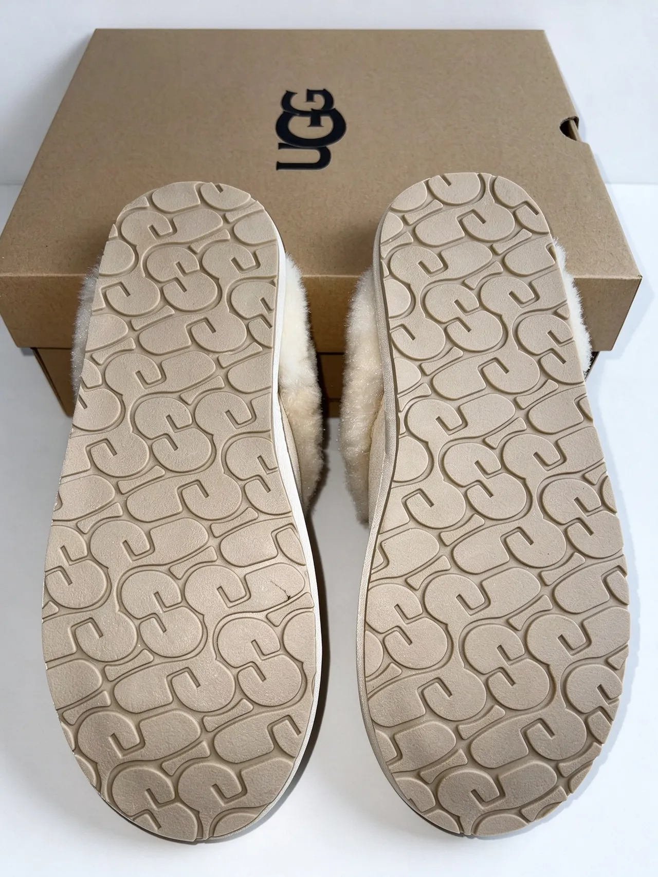 UGG Tasman Beige Shearling-Lined Slipper