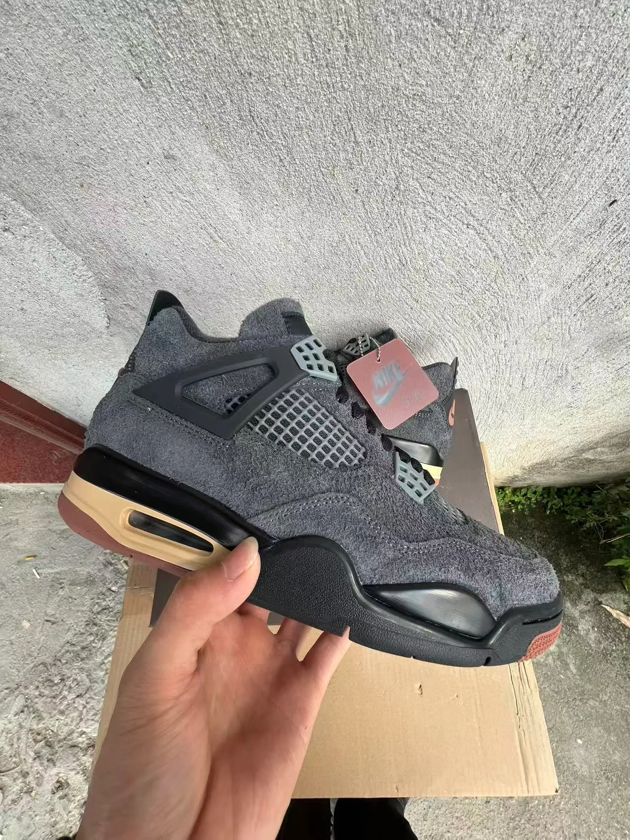 Nike Air Jordan 4 Gray Black Beige Basketball Shoes