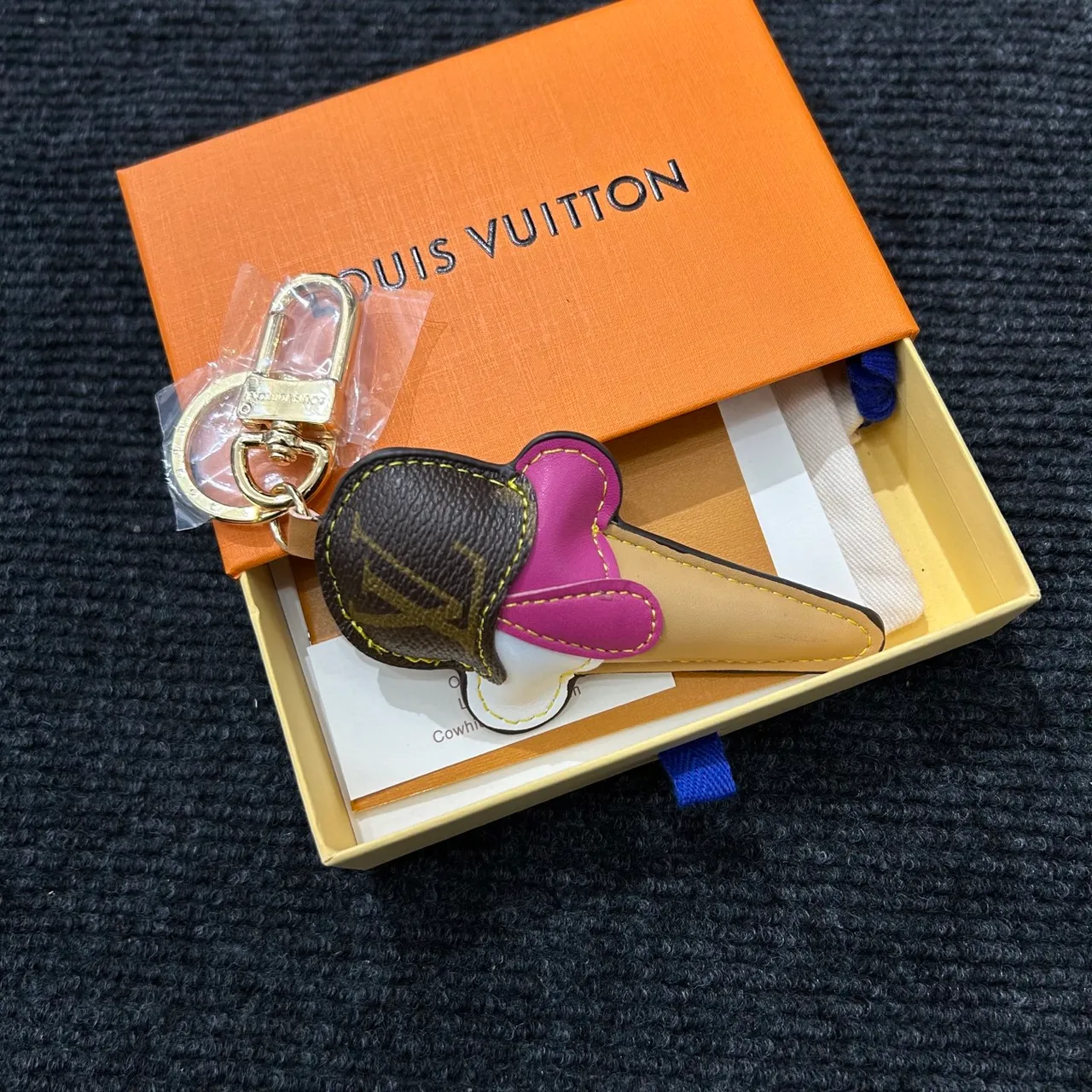 Louis Vuitton Brown Multicolor Leather Ice Cream Cone Monogrammed Top Phone Case