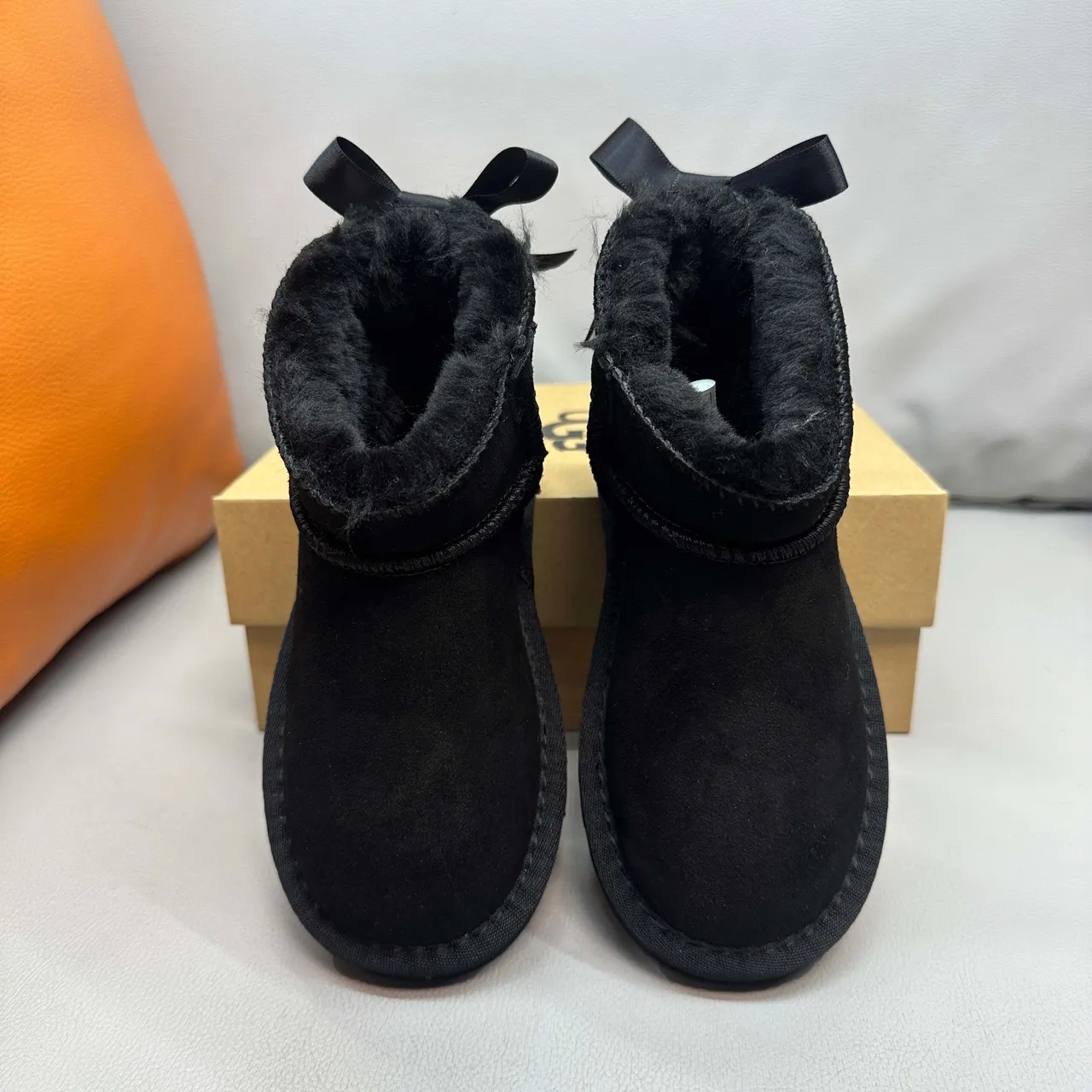 UGG Classic Mini Tan Suede Shearling-Lined Snow Boots