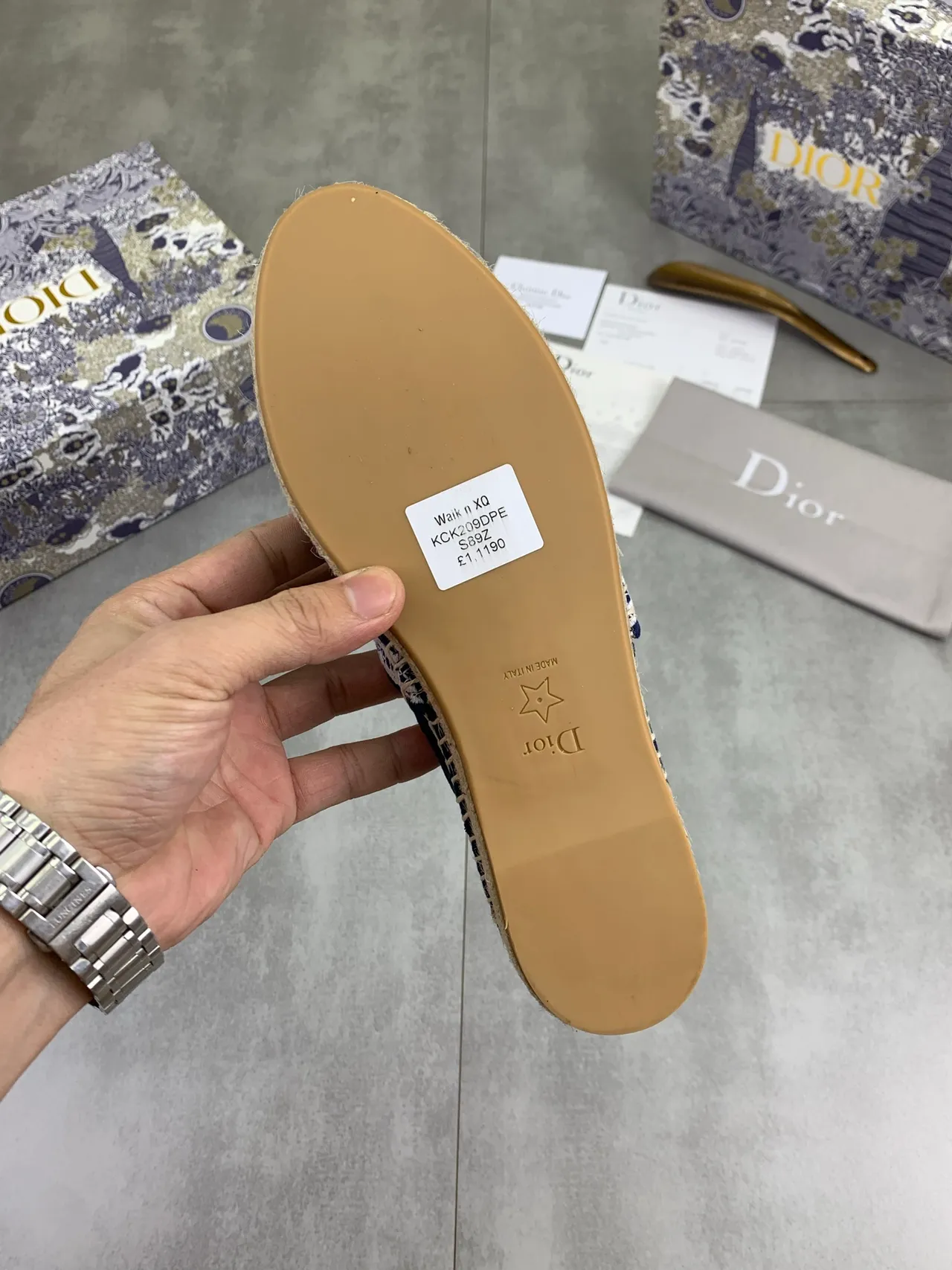 Dior Navy Woven Lace-Trimmed Espadrille Boat Shoes