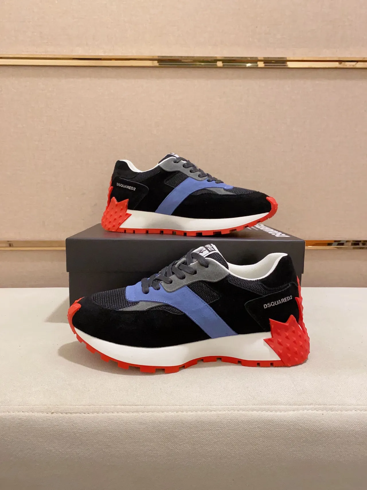 Dsquared2 ICON Black Blue Red Chunky Sneakers