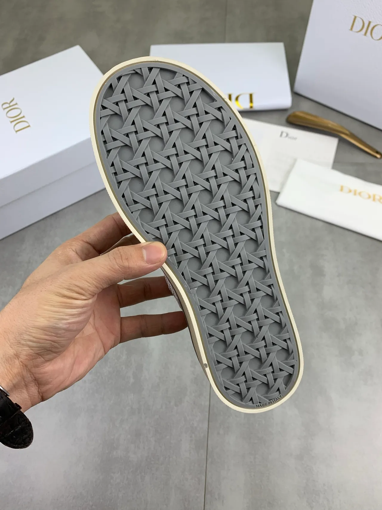 Dior B23 Slip-On Monogram Gray Canvas Shoes