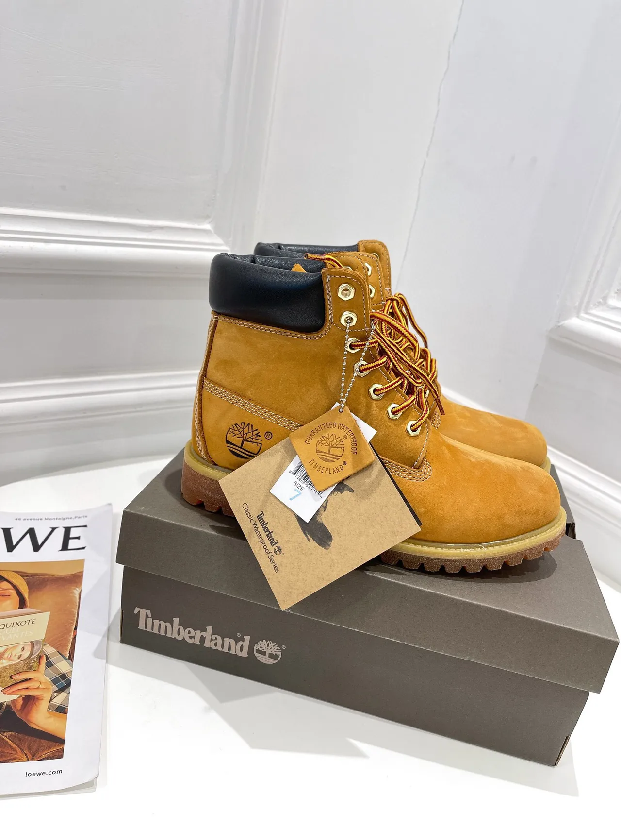 Timberland Premium 6-Inch Yellow Nubuck Work Boots