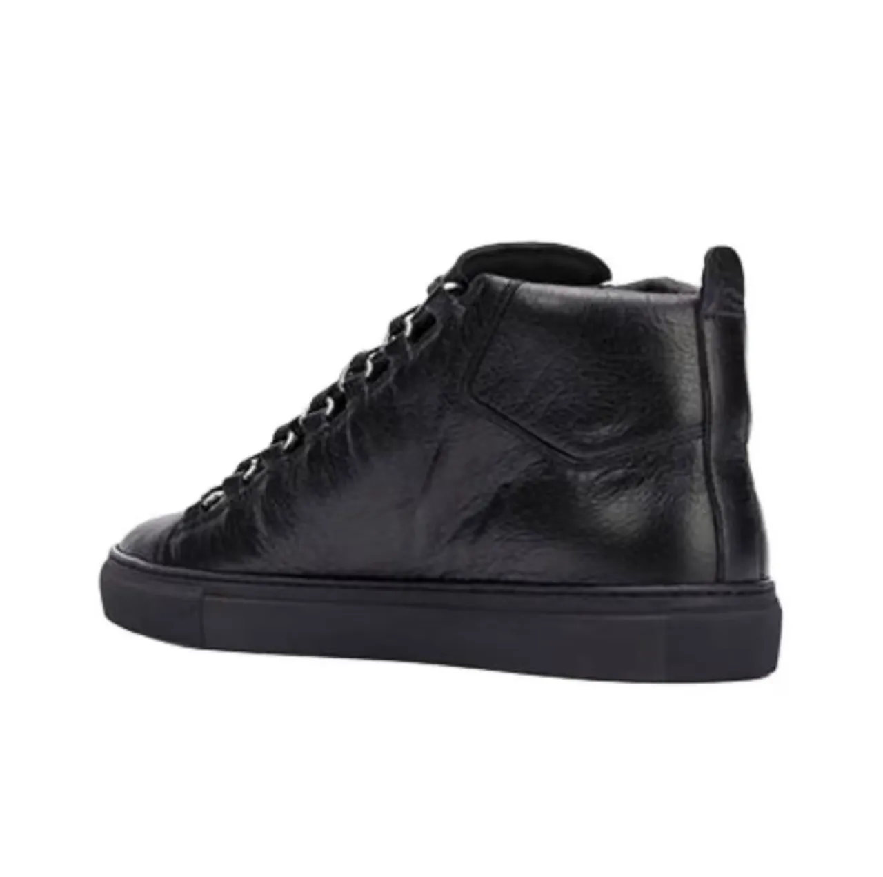 Balenciaga Black High-Top Crinkled Leather Lifestyle Sneakers