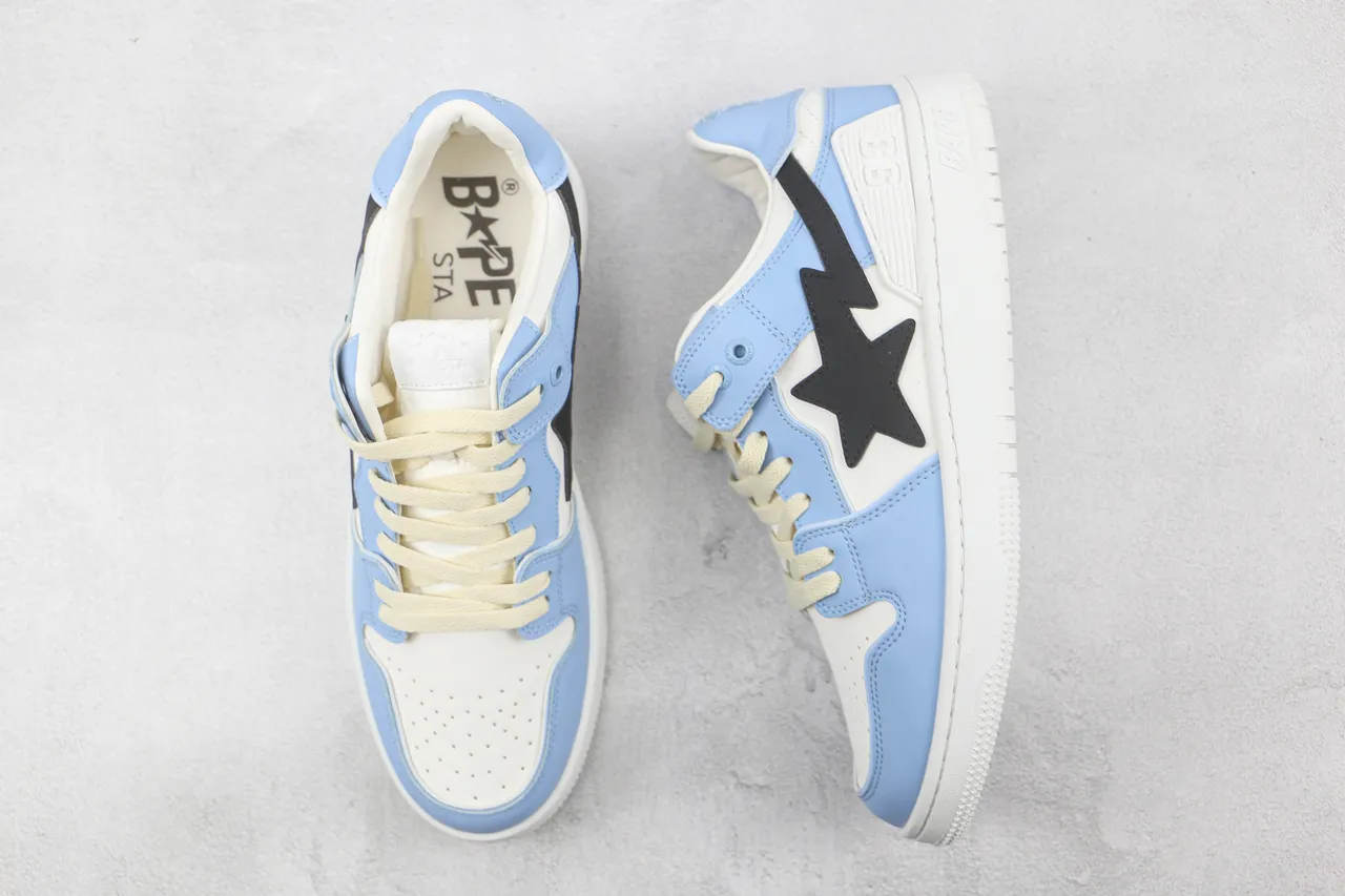 A Bathing Ape BAPE STA Light Blue and White Lifestyle Sneakers