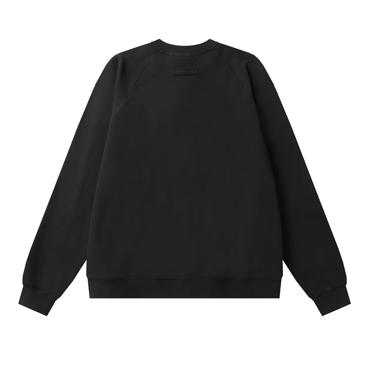 Fear of God Essentials Black Raglan Sleeves Embroidered Chest Logo Sweater