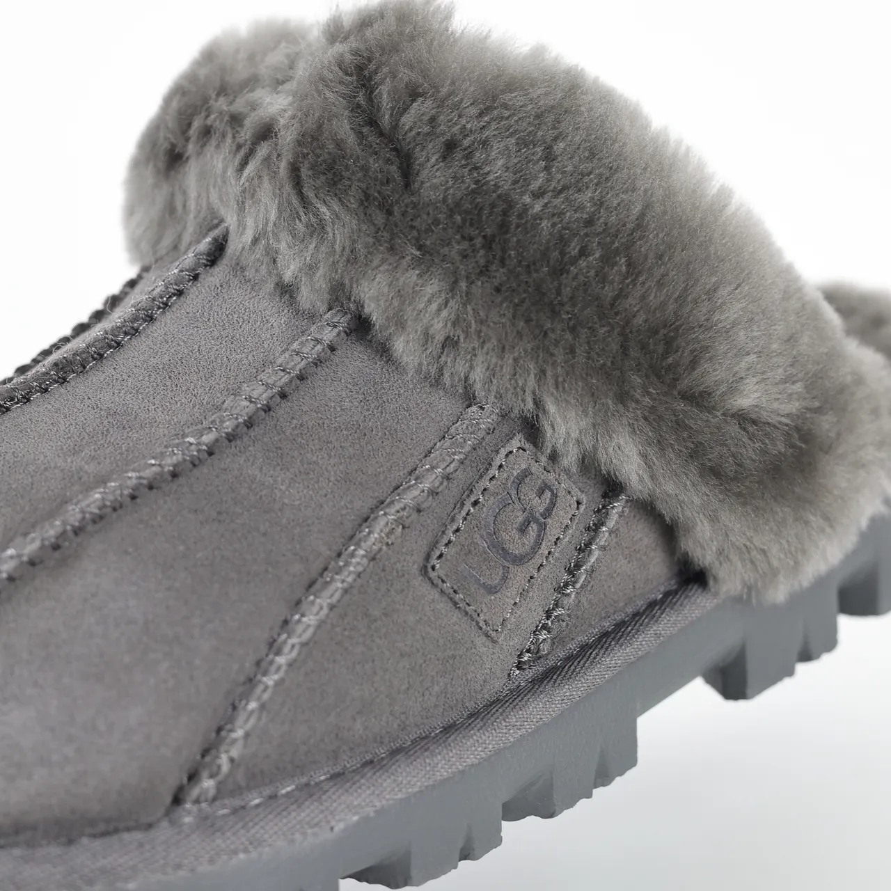 UGG Tasman Charcoal Gray Shearling-Lined Slipper