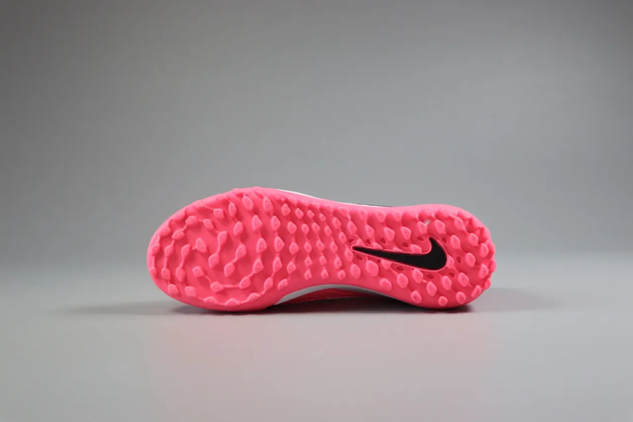 Nike Pink Green Low-Cut Synthetic Overlay Cage Artificial-Grass Soccer Shoes