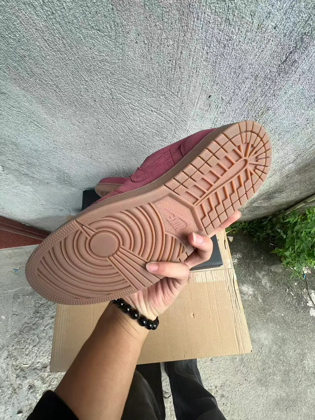 Nike Pink Beige Suede Upper Gum Rubber Sole Lifestyle Sneakers