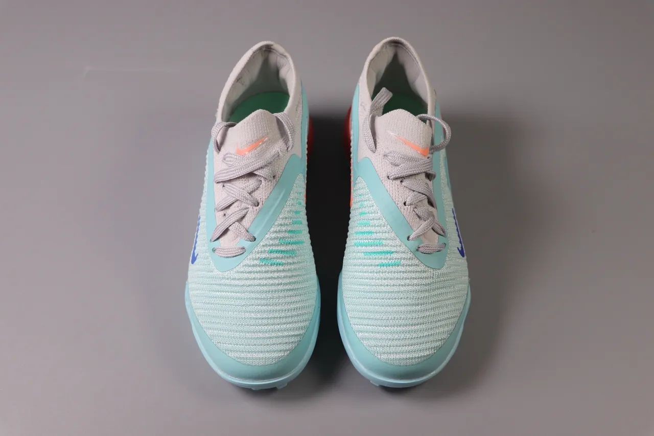 Nike Pink Green Low-Cut Synthetic Overlay Cage Artificial-Grass Soccer Shoes