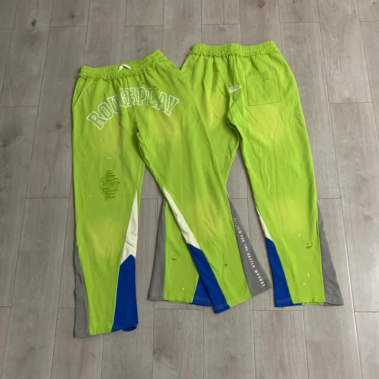 Roughplay Distressed Color-Blocked Sweatpants