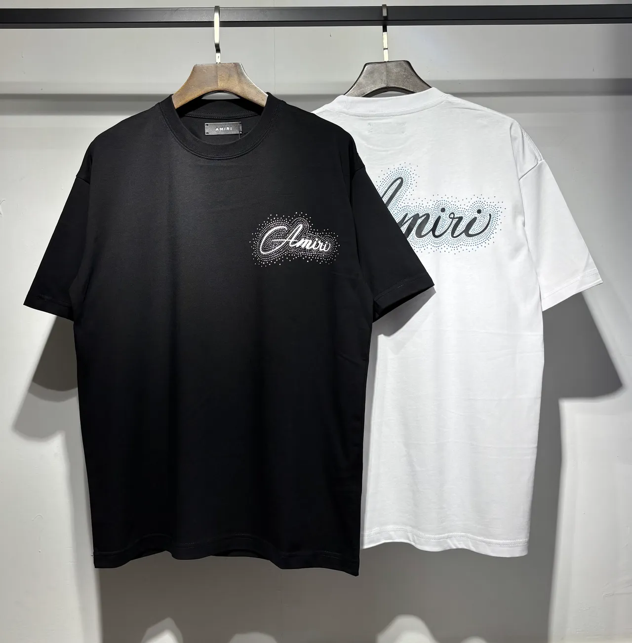 Amiri Graphic Script Dot-Matrix Logo T-Shirt