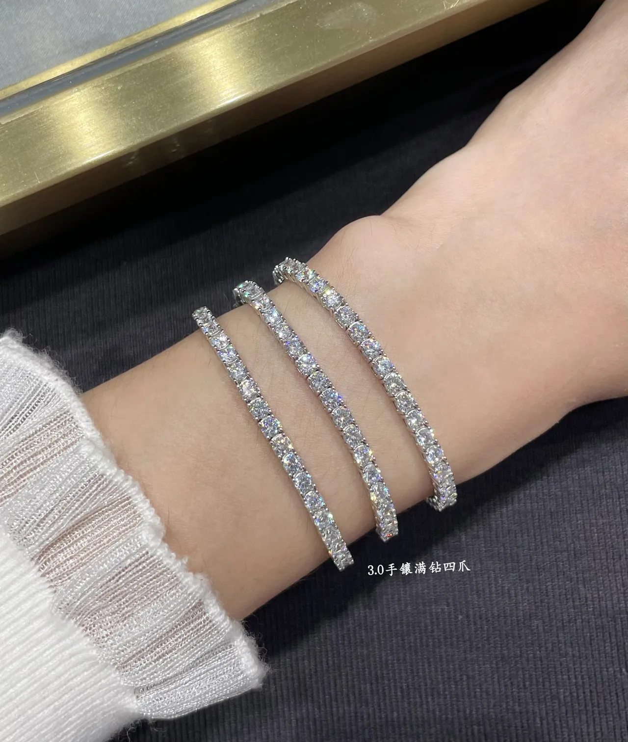 Cartier Pavé-Set Four-Prong Tennis Bracelet