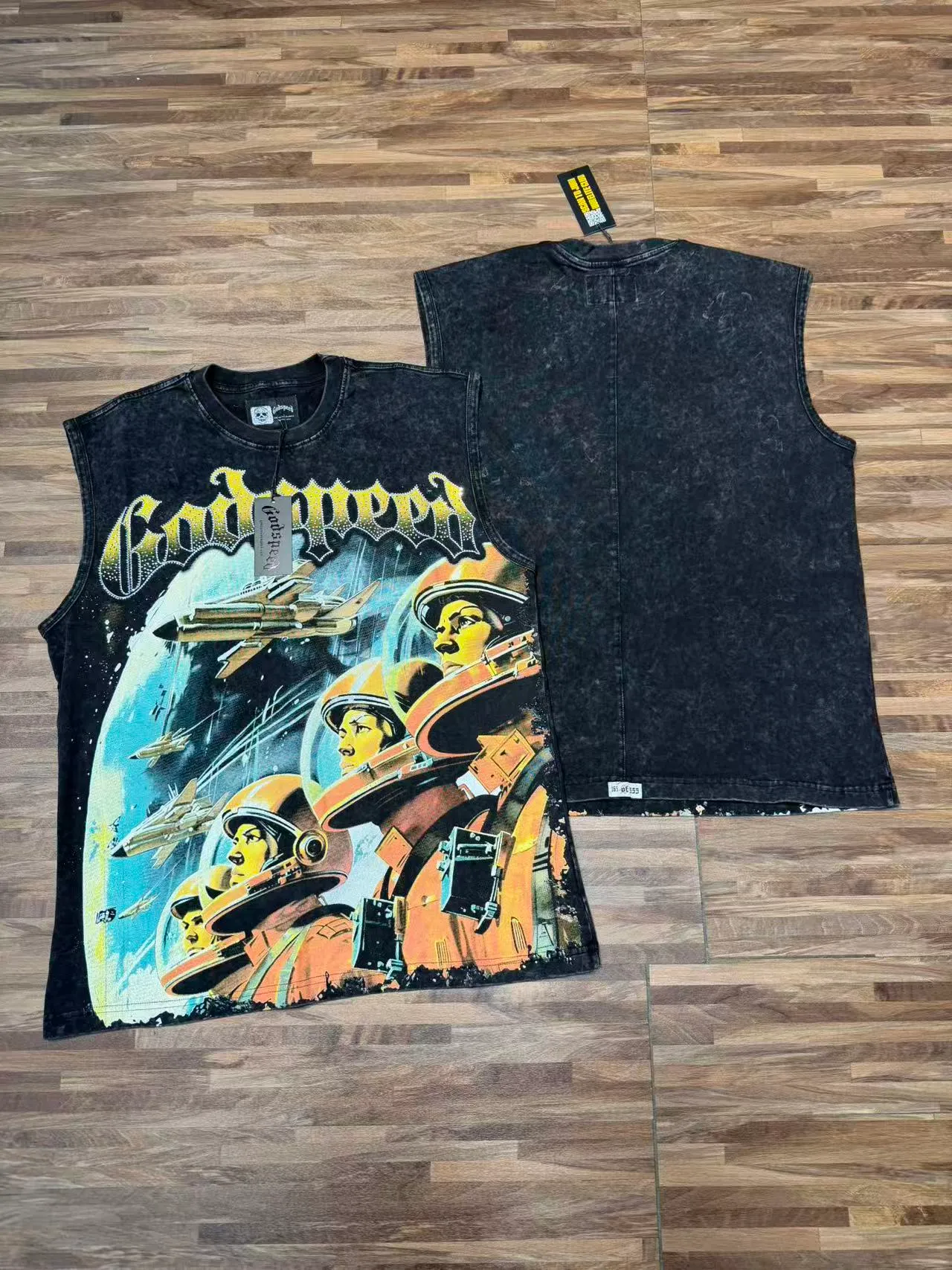 Godspeed Acid-Wash Graphic Vest Top