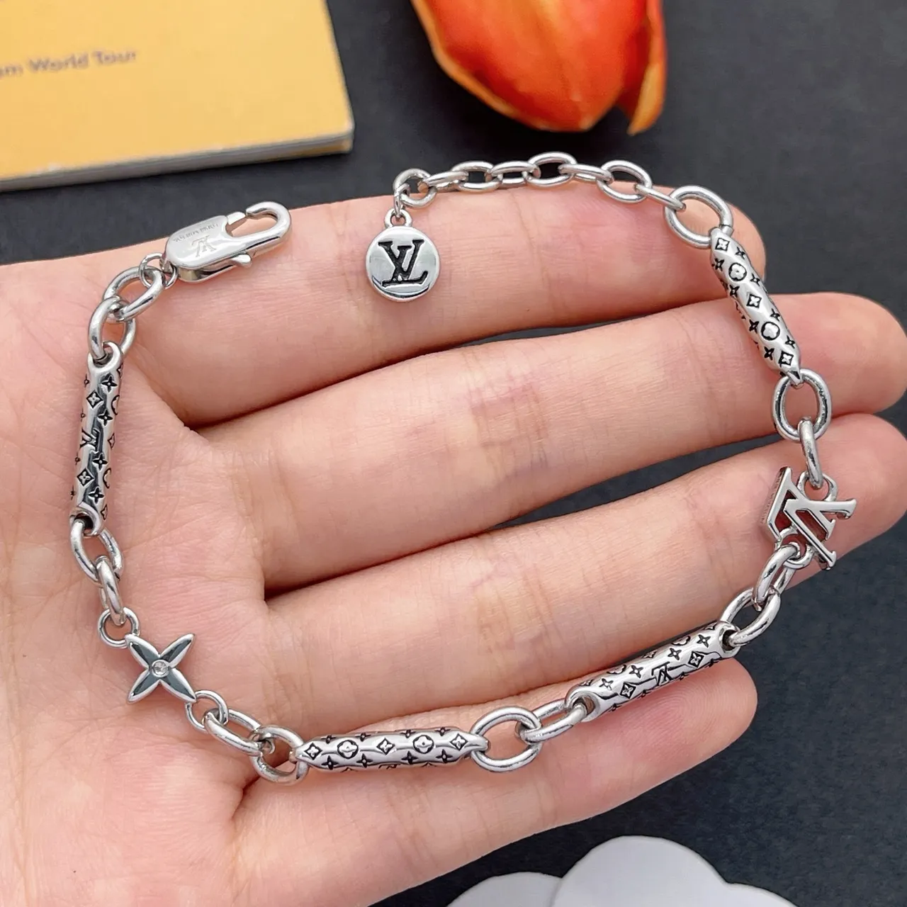 Louis Vuitton Monogram Chain Bracelet Silver Bracelet