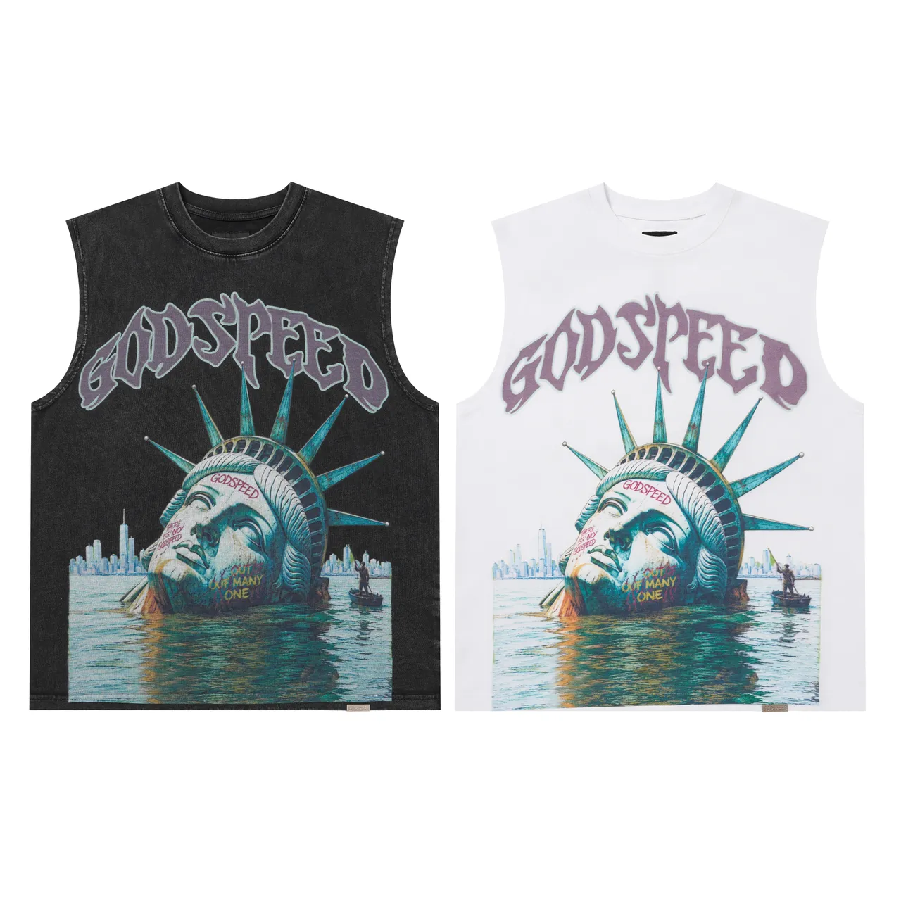 Godspeed Statue of Liberty Submerged Graphic Vest Top